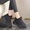 Fleece black sneakers winter new leather shoes are not tired of casual cotton shoes
