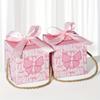 25pcs Pink Bow Gift Boxes with Ribbon and Handle Paper Treat Boxes Souvenir Gifts Box Handbag Box Party Favor Boxes Gift Wrap Box