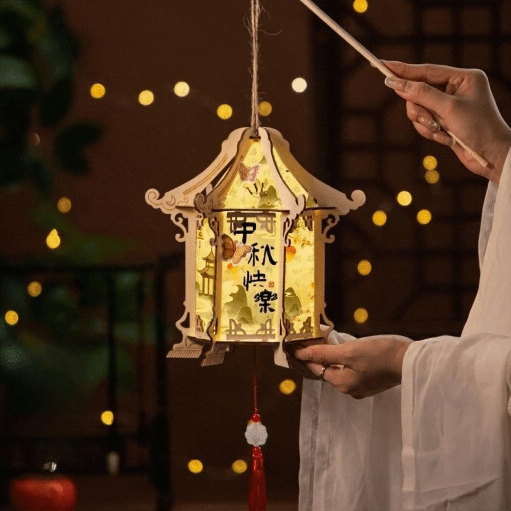 Cartoon Mid-Autumn Festival Lantern Glowing Lantern DIY Material Package Rabbit Lanterns Chidlren