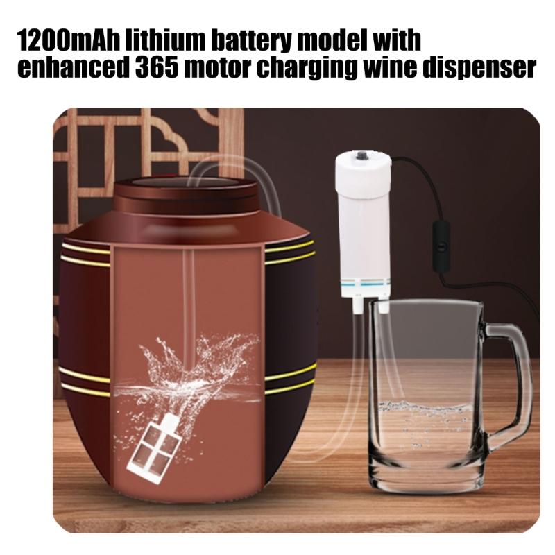 Rechargeable Electric Beer Transfer Pump Automatic Siphon with Food Grade Silicone Tube Set for Quick Wine Extraction