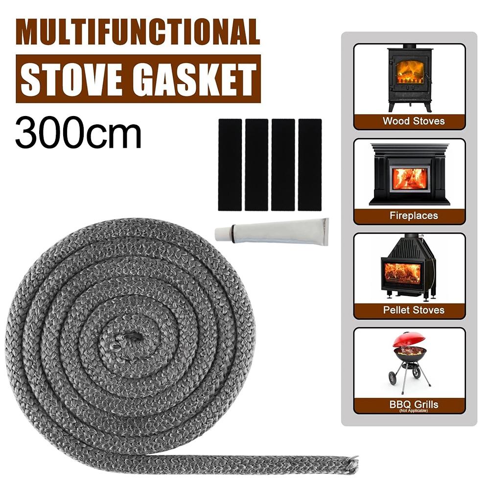 6-25mm Fireplace Sealing Rope Wood Stove Door Gasket Rope Seal Replacement Kit For Fireplace Oven Stove Heating Fireplaces Part