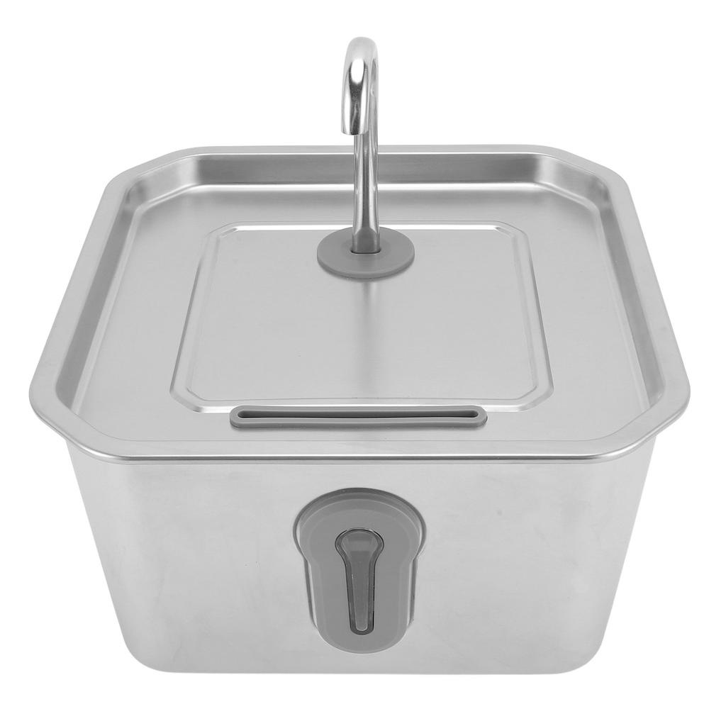 3.5L Stainless Steel Cat Water Fountain Activated Carbon Filtered Smart Sensing Quiet Automatic Pet
