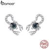 BAMOER 925 Sterling Silver Vintage Scorpion Stud Earrings for Women Girls Animal Theme Punk Jewelry Hypoallergenic Earrings