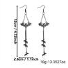 New Design Sweet Cool Black Bowknot Spider Dangle Earring for Women Gothic Spider Web Bat Long Tassel Earring Halloween Jewelry