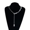  Elegant Pearl Black Diamond Necklace Irregular Beads Chain Choker  Pendant Necklace Wedding Party Jewelry Gift