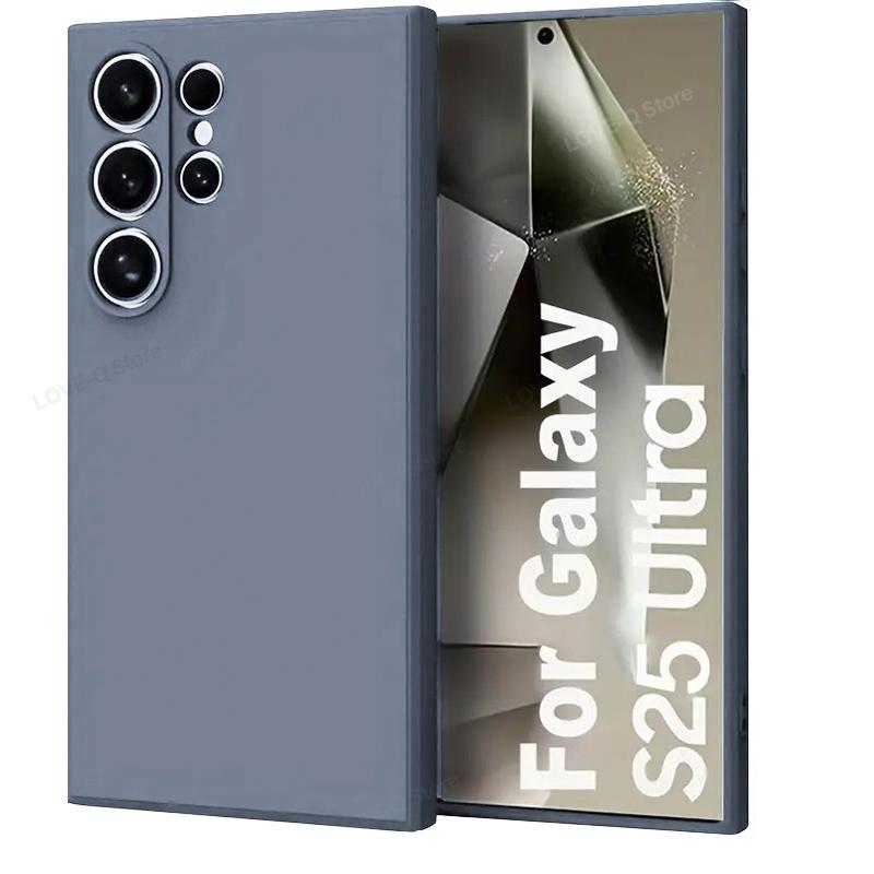 

Для S25 Ultra Plus Чехол Силиконовый чехол для телефона Samsung Galaxy S25 S 25 Ultra Plus S25Ultra Чехлы Защитный чехол для камеры Samsung S25 Ultra серый