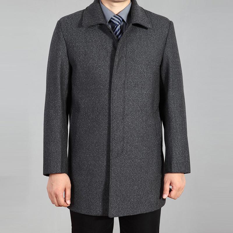 Men Wool Coat Autumn Winter Wool Overcoat Woolen Jacket Male Pea Coat Plus Size 7XL