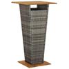 3 Piece Garden Bar Set with Cushions Grey Poly Rattan