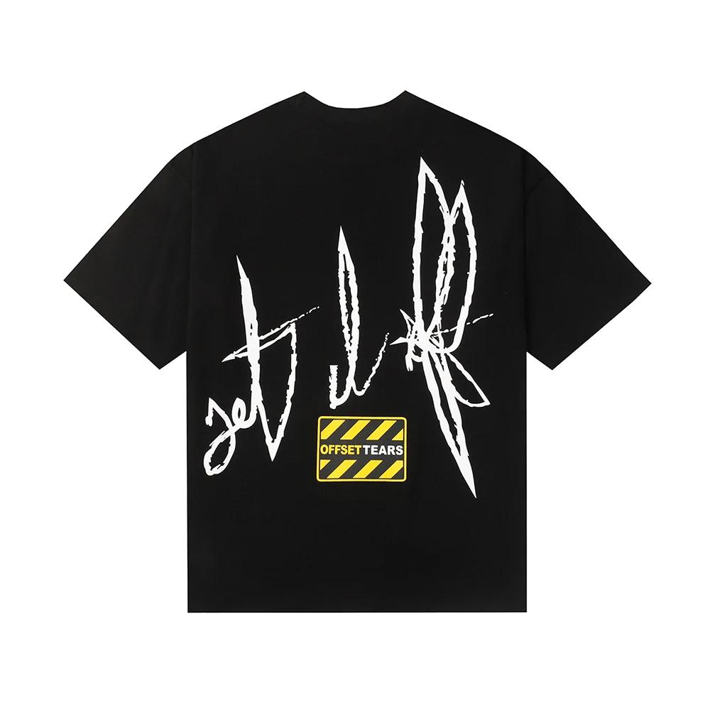 2024 New Summer Cotton Flame Kapok Print Short Sleeve Men's T-Shirt Round Neck Loose Oversized Unisex T-Shirt Streetwear Loose