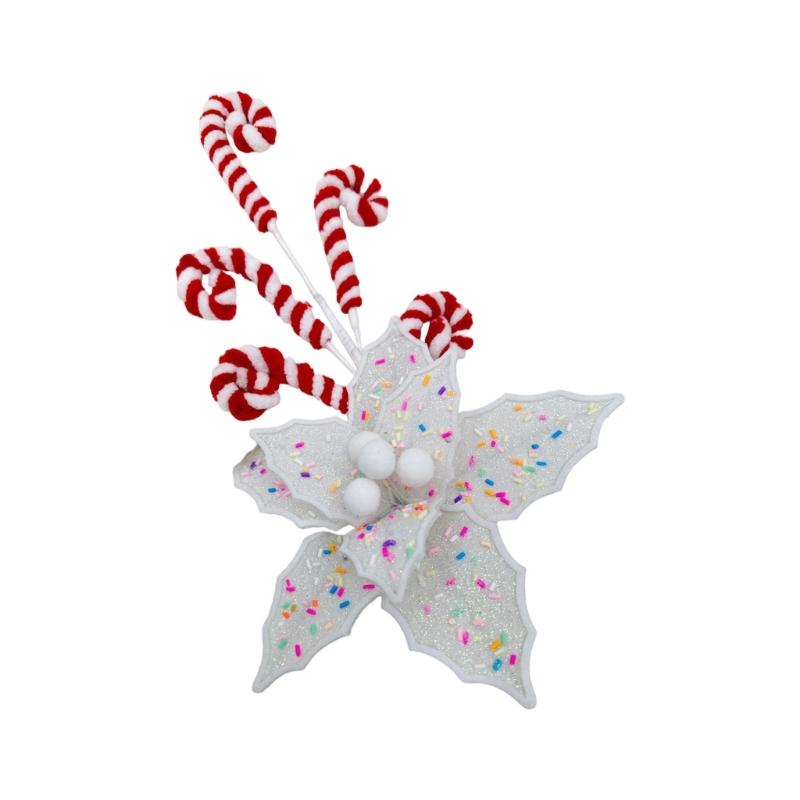 

Polyester Turnable Petals-themed Christmas Embellishment For Holiday Wedding Party DIY Decoration белый