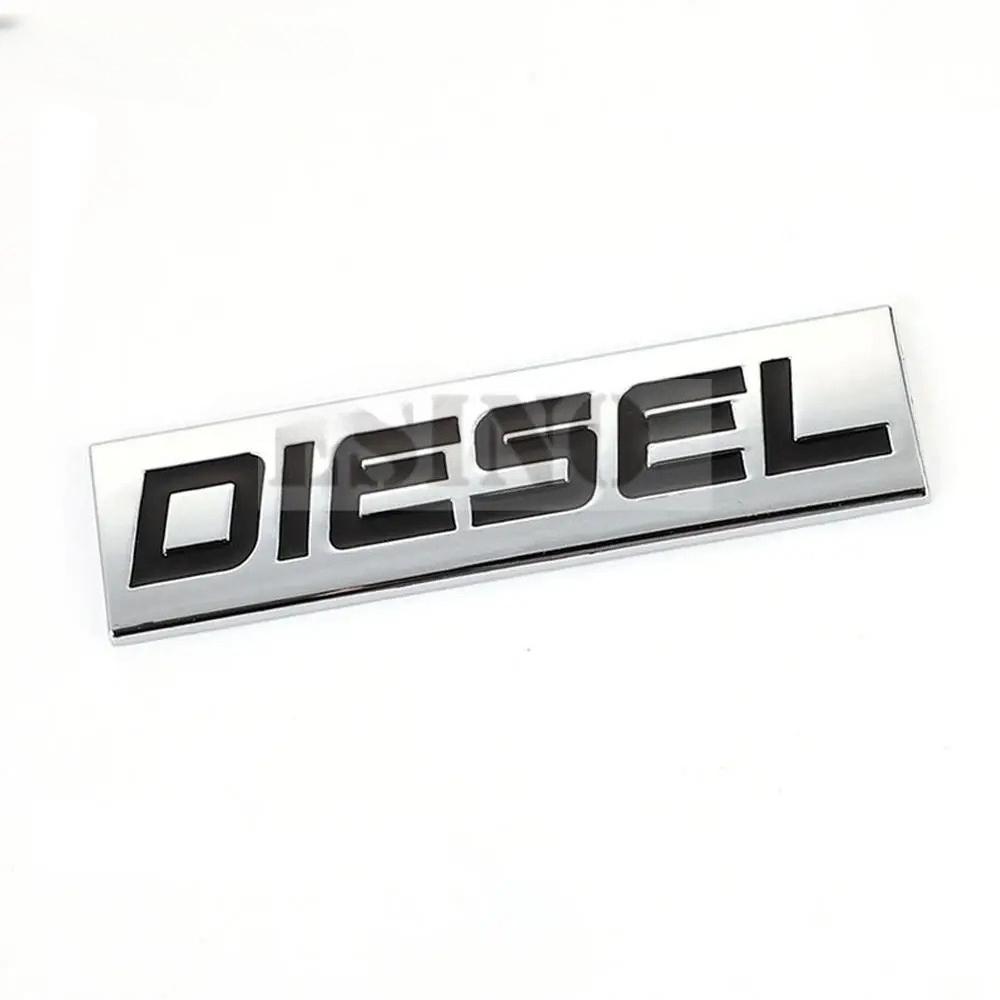 Car Styling 3D Metal Chrome Zinc Alloy Diesel Emblem Universal Diesel Logo Car Badge Body Trunk Fender Adhensive Emblem Auto Accessory