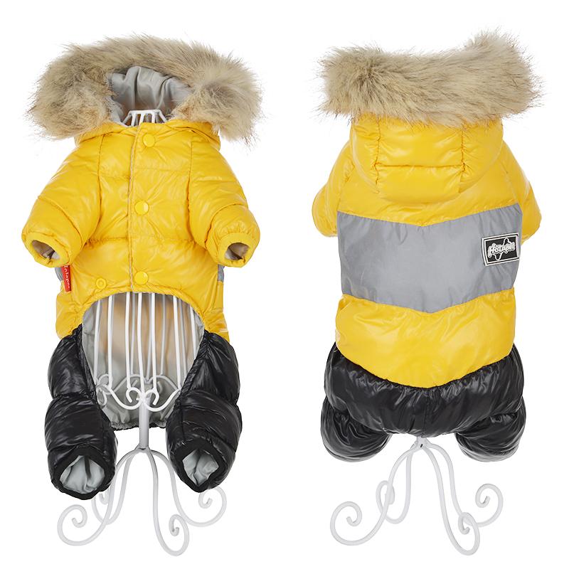 Holapet Winter Hundemäntel für kleine Hunde Warme Kleidung Haustier Wasserdichte Reflektierende Overalls Welpenjacke Mantel Chihuahua Overall