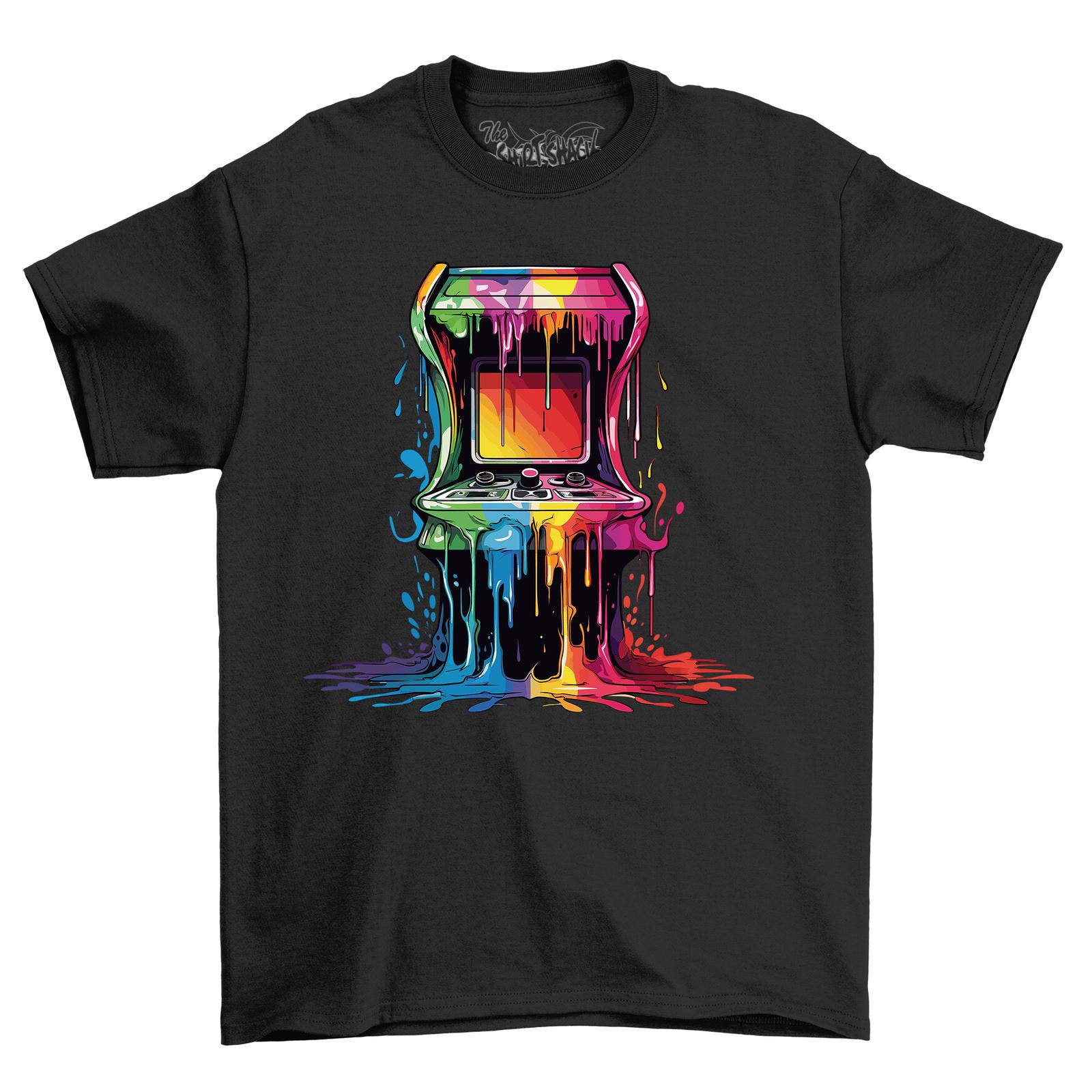

Arcade Game Paint Drip Design t-shirt - Get your game on with this funky rainbow M