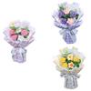 Crochet Flowers Bouquet Decorative with Light Delicate Knitted Bouquet for Anniversary Festival Women Friends Mom