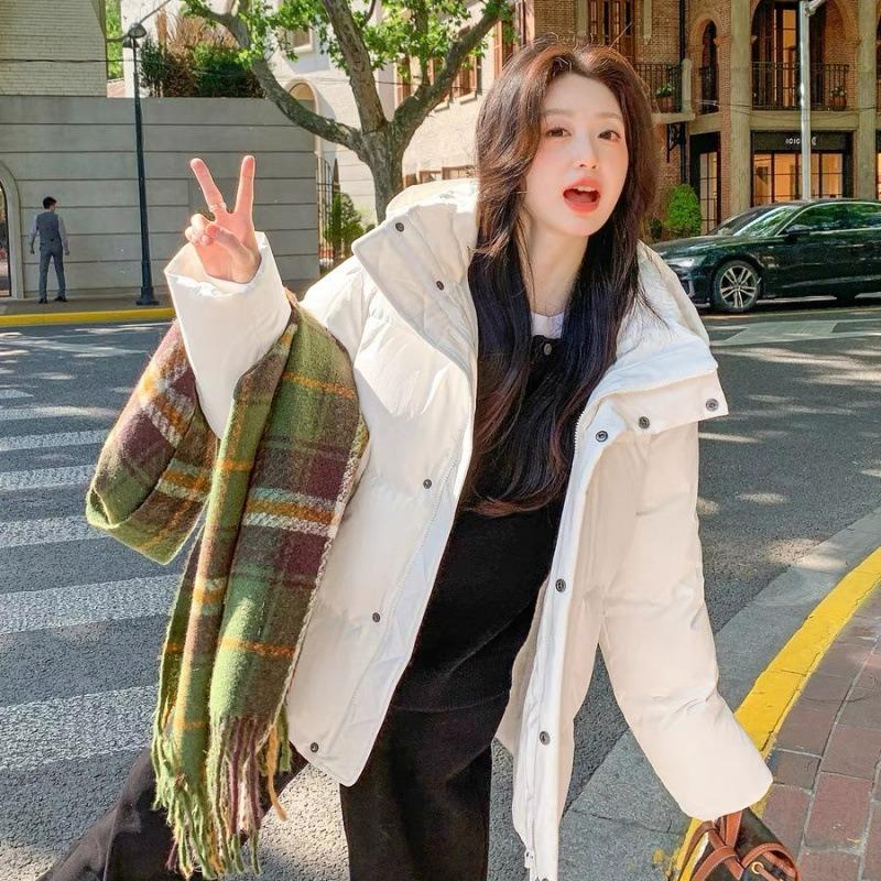 

Желтая куртка с капюшоном на пуху и хлопковой подкладке для женской зимы, новая свободная и утолщенная короткая куртка на хлопковой подкладке для маленьких учениц S