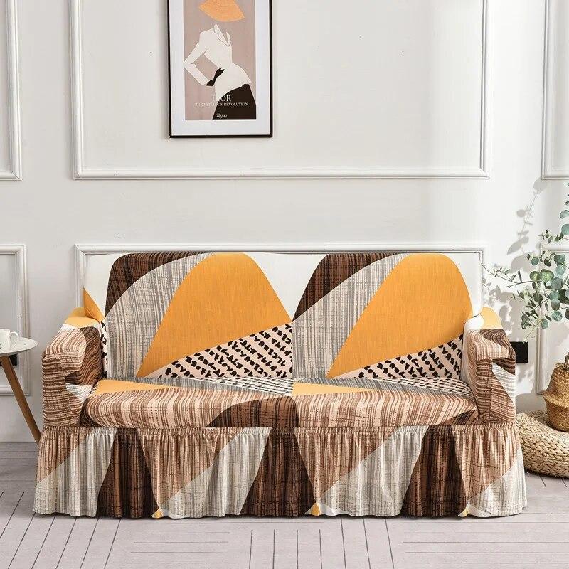 Elastyczna spódnica narzuty na sofy do salonu elastyczne narzuty na sofę funda sofa krzesło narzuta na sofę Home Decor duży rozmiar 350cm
