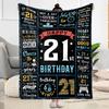 1pc 21th Birthday Celebration Blanket Soft and Warm for Sofa Office Camping Travel Livingroom Great Gift for Friends and Family Comfortable