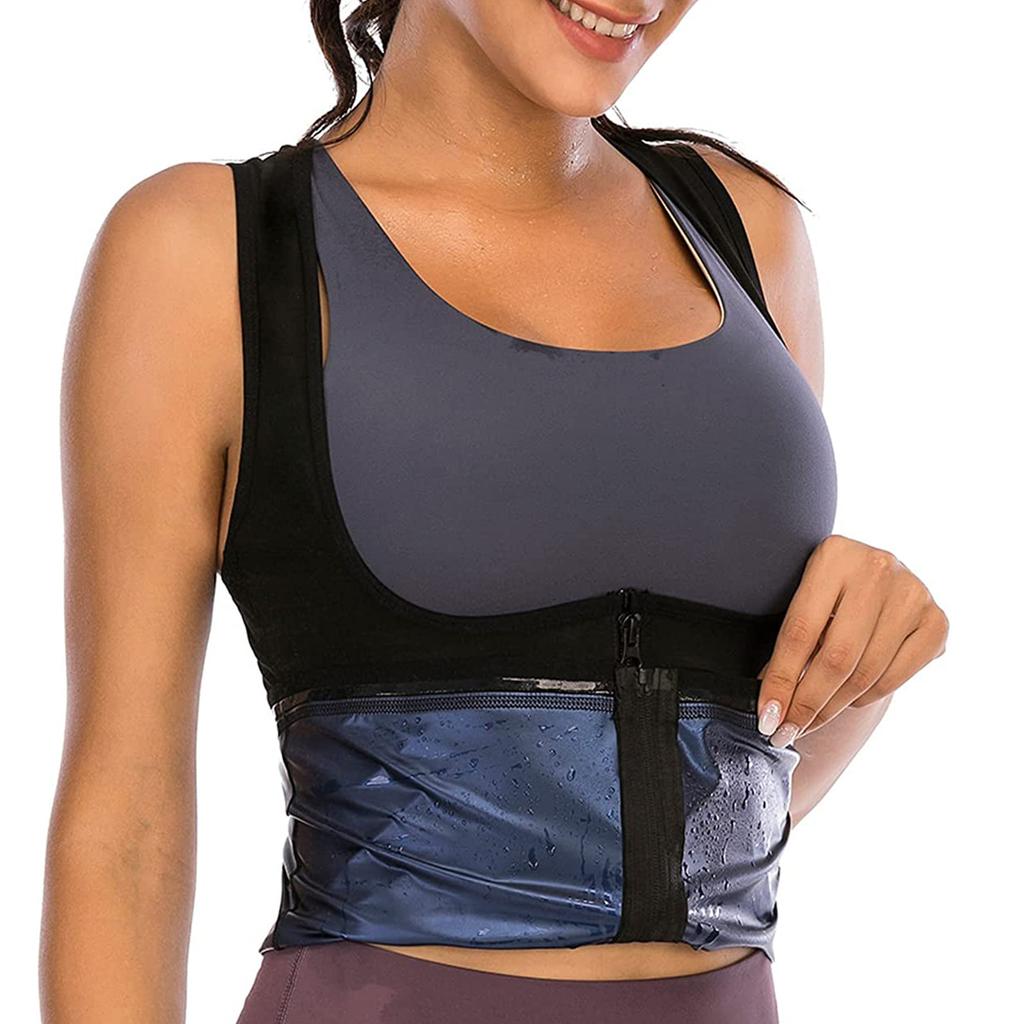 Sauna Vest Heating Sweat Tank Top Breathable Waist Trainer Zipper Sports Corset For Female