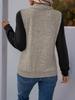 European and American Color Block Patchwork Zipper Hoodie: Women's Autumn/Winter Casual Versatile Pullover with Lapel.