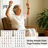 Seated Exercises For Elderly 2Pcs Chair Yoga Poster Set, 30 Day Exercise Chart for Senior Wellness Guide Seniors, Gentle Stretching Workout
