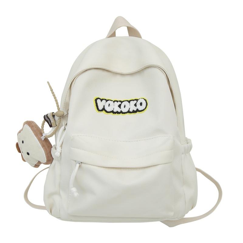 Simple Small Fresh Backpack Girls Junior High School High School Students Schoolbag Macaron Flow Backpack