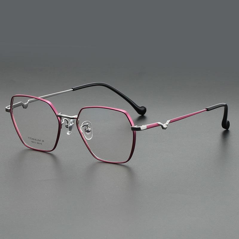 Ultra-Light Korean Style Polygonal Titanium Myopia Glasses Frame