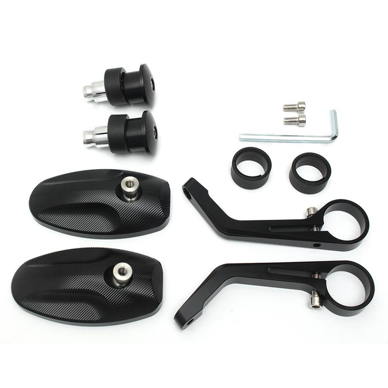 Motorcycle Bar End Rearview Side Mirrors CNC Motorcycle Bar End Black Rearview Side Mirrors for