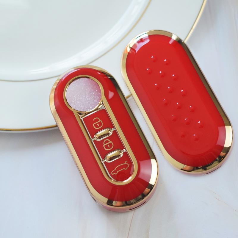 3 Buttons Tpu Car Flip Remote Key Case For Fiat 500 Panda Punto Bravo Ducato Peugeot Boxer Citroen Jumper Auto Key Bag Keychains