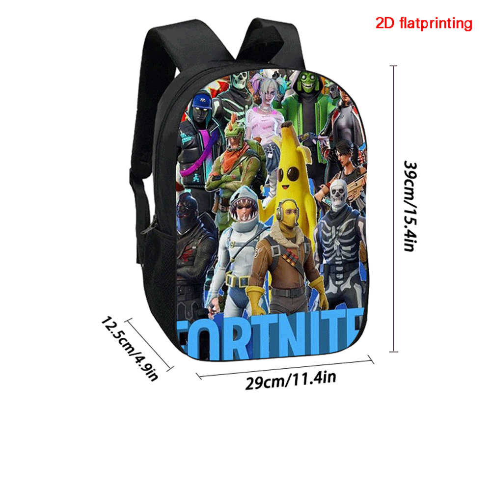 Fortnite 2-Piece Set Backpack Pencil Case Unisex Large Capacity Cartoon Schoolbag Kids Boys Girls Gift Ages 5-8