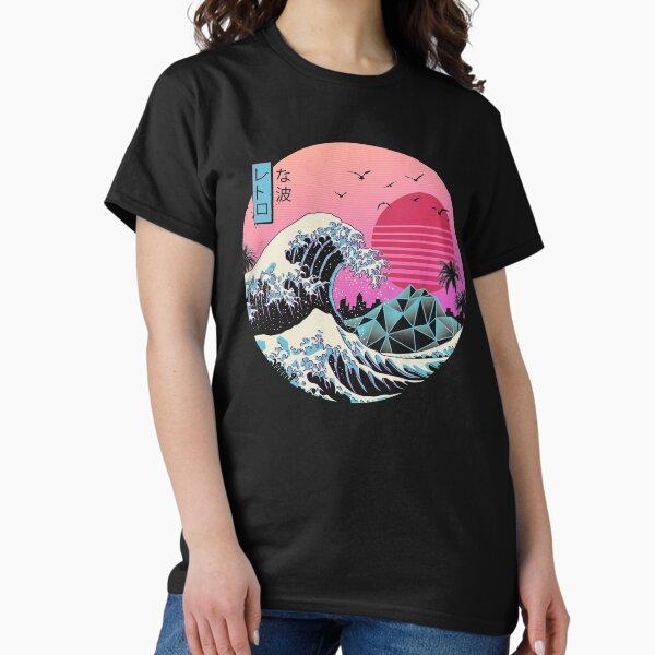 Asian Size Cotton Unisex Tshirt Print T-shirt The Great Retro Wave Classic T-Shirt T-shirt No-Cut Print Regular Fit