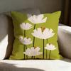 Colorful Flower Illustration Print Pillow Case Pillowcase, Double-Sided Printed, Sofa Cushion, Bedroom Headboard Pillow