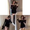 Black Satin One Shoulder Dress With Rhinestone Embellishments For Evening Wear