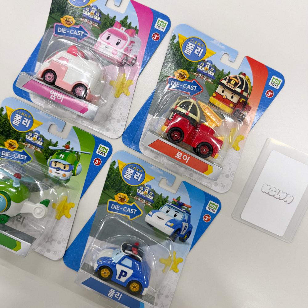 Robocar Poli Kovová hračka Vyberte 1 Poli Roy Amber Helly Oficiální auto