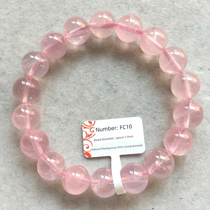 

Natural Icy Madagascar Pink Crystal Bracelet Jelly Madagascar Pink Crystal Bracelet Ross Quartz Pink Crystal Ornament One Thing One Picture Orange