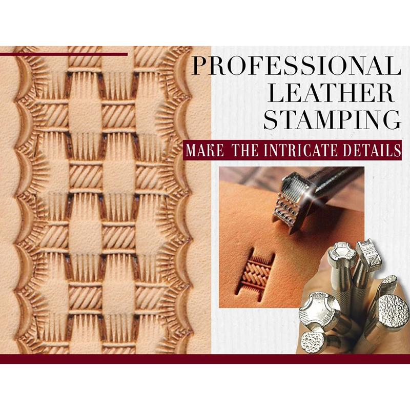 Leather Stamping Tools Set Non-Slip Different Shape Handle DIY Handcraft Making Tool for Leather Craft