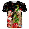 Vtipné vánoční tričko pánské top 3D svalový potisk tričko s krátkým rukávem kulatý výstřih streetwear pánské nadměrné košile ležérní harajuku oblečení