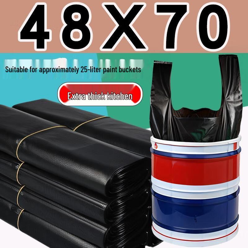 HANDUNYOU Black Tie-Handle Household Trash Bags