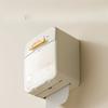 Toilet Paper Box Bathroom Roll Paper Holder Double-layer Waterproof Storage Rack Wall Mounted No Drilling Transparent
