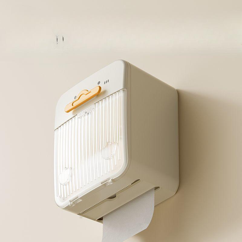 Toilet Paper Box Bathroom Roll Paper Holder Double-layer Waterproof Storage Rack Wall Mounted No Drilling Transparent