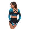Combinaison de surf fendue à manches longues protection solaire maillot de bain pour femmes maillot de bain tendance combinaison de plongée