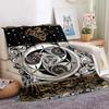 Owl Celtic Viking Blanket Tree of Life Wiccan Flannel Blanket Soft Warm Blanket Couch Bed Chair Decor for Family Camping Gifts