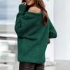 Women's Autumn/Winter Off Shoulder Sexy Round Neck Pullover Knitwear Solid Color Casual Loose Large Sweater