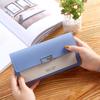 Wholesale 2023 New Korean Style Ladies Wallet Long Three-fold Wallet With Button Multiple Card Slots Coin Pocket