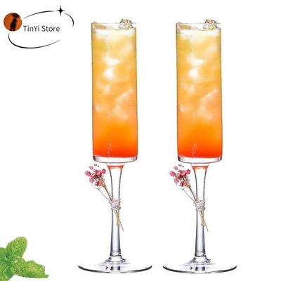 180ml Pop 1-2PCS Cylindrical Champagne Glass Bubble Glasses Creative Goblet Special Cocktail Glass Bar Party Straight Wine Party