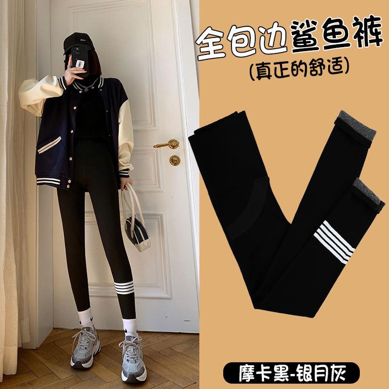 Утепленные флисовые штаны-акулы женские осенне-зимние 2025 новые термо-хлопковые штаны йога с подтягиванием ягодиц и тонкие велюровые леггинсы 2XL