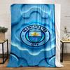 Manchester City Emblem Printed Flannel Blanket for Bedroom, Living Room, Sofa, and Nap