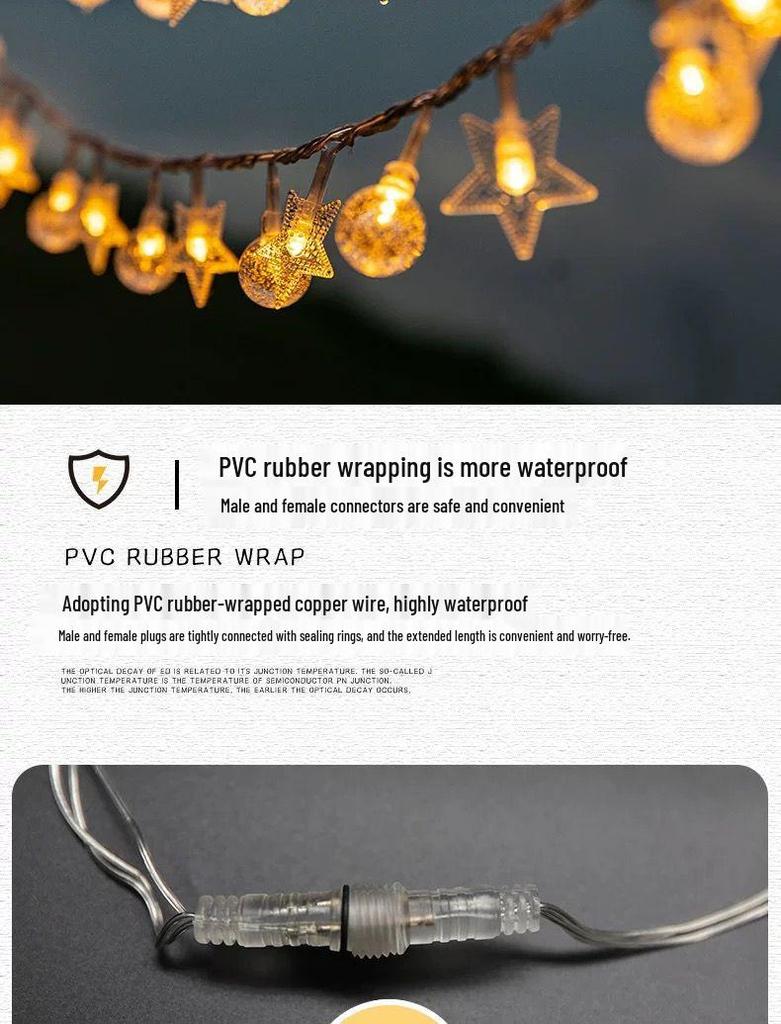 Outdoor Solar Bubble Ball Christmas Fairy String Lights for Patio and Garden