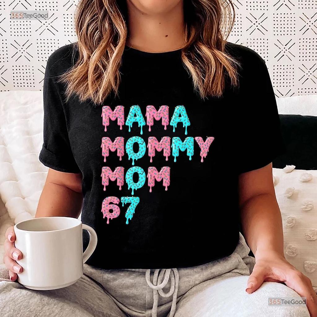 Mama Mommy Mom Mothers Day Shirt, Retro Repeating Text Mother T-shirt Present