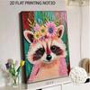 Pearl Painting DIY Kit Raccoon with Floral Crown Frameless Shiny Bead Canvas Creative Craft for Home Wall Decor Art Project Hobby Supplies