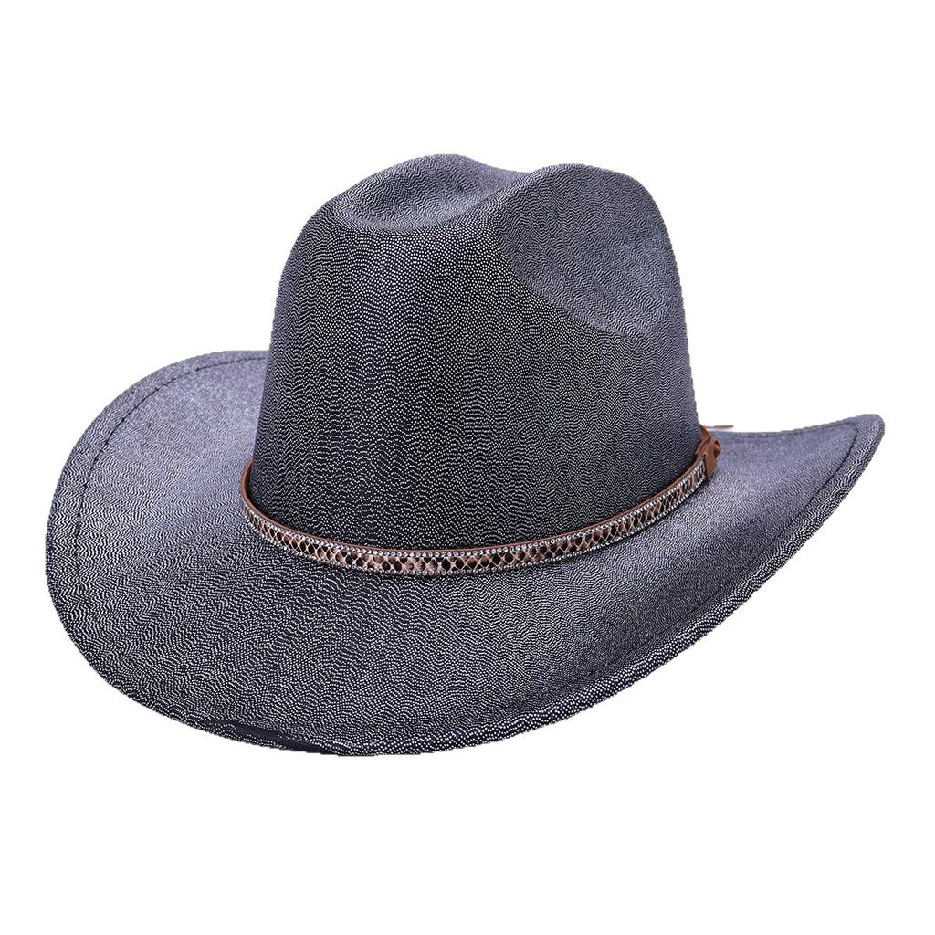 Men'S And Women'S Ethnic Style Western Cowboy Hat Sunscreen Travel Sunshade Top Hat Big Brim Jazz Hat Knight Hat